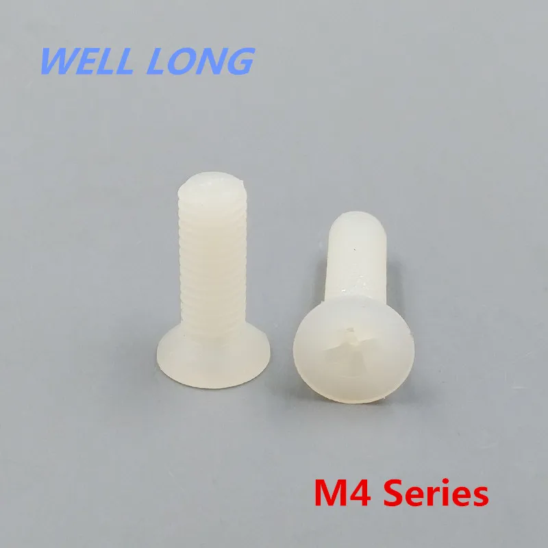 

Nylon Countersunk Head Plastic Screw, White Flat Cross, Insulated Plastic Screw, Bolt M4*6/8/10/12/15/20/25/30.