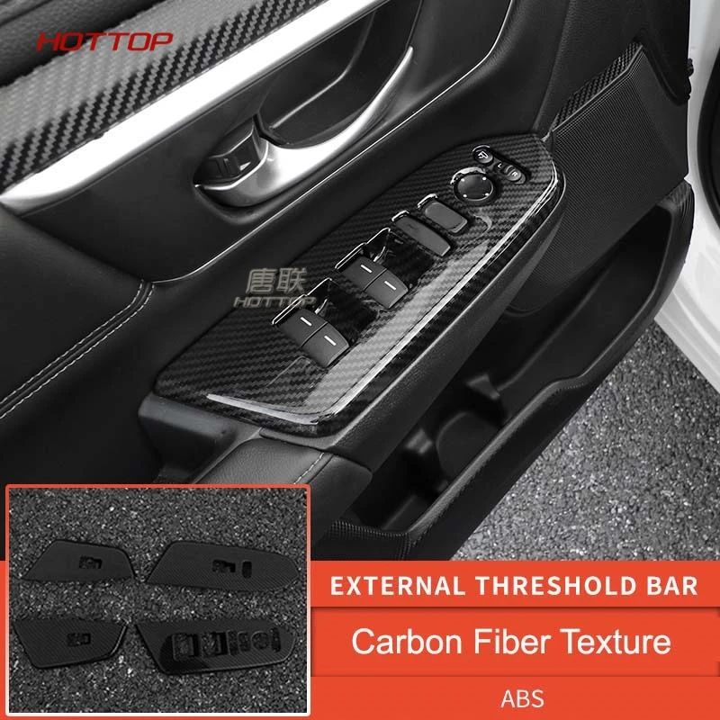 ABS углеродное волокно текстура оконные переключатели Крышка для Honda CRV CR-V LHD Автомобильный Стайлинг внутренняя рама