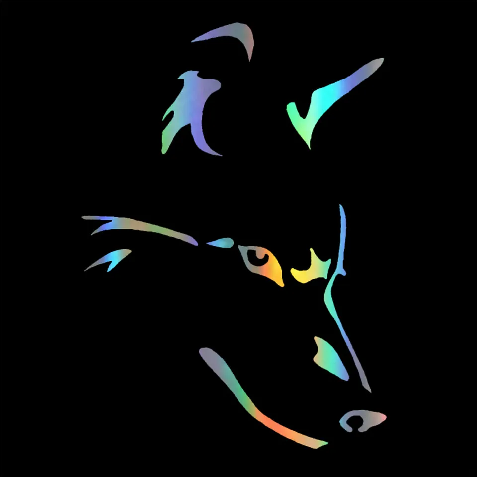 14.420CM Wolf Brief Strokes Car Styling Decals Creative Simple Vinyl Car Body Stickers BlackSilverLaser (4)