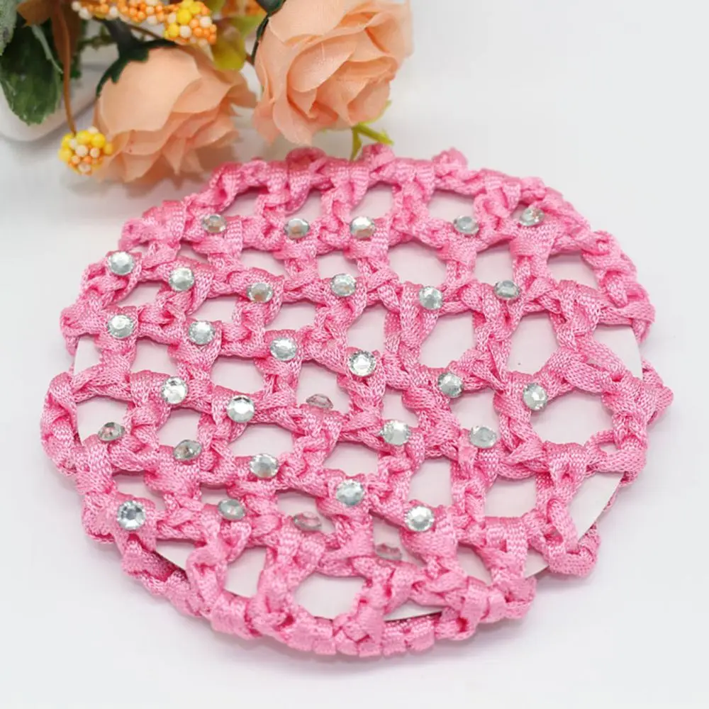 1PC Hair Hairnets Girls Women Bun Cover Snood Hair Net Ballet Dance Skating Crochet Colorful Elastic Hairnet Styiling Tool