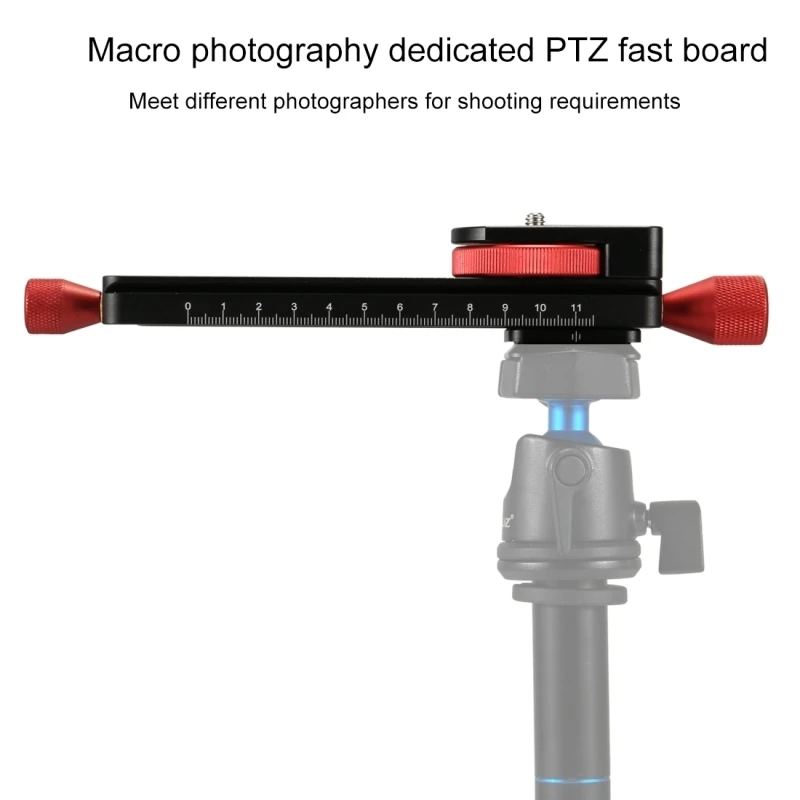 PULUZ Macro Focusing Rail Slider Close-up Shooting Tripod Head Quick Release Plate Holder with 1/4 inch 3/8 inch Screw
