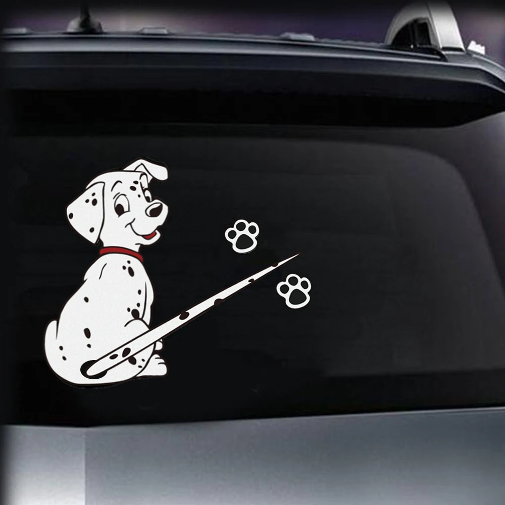 1 компл. 3D Милые стикеры на автомобиль далматинец собака подвижный хвост наклейка s светоотражающий Автомобиль Стайлинг окна наклейки для стеклоочистителей заднего лобового стекла Наклейка