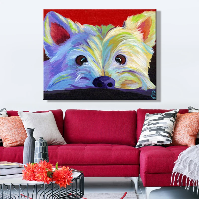 Краска по номерам художественная живопись по номерам собака быть ядовитым с цветом абстрактная прекрасная спальня декоративная висячая картина ручной работы