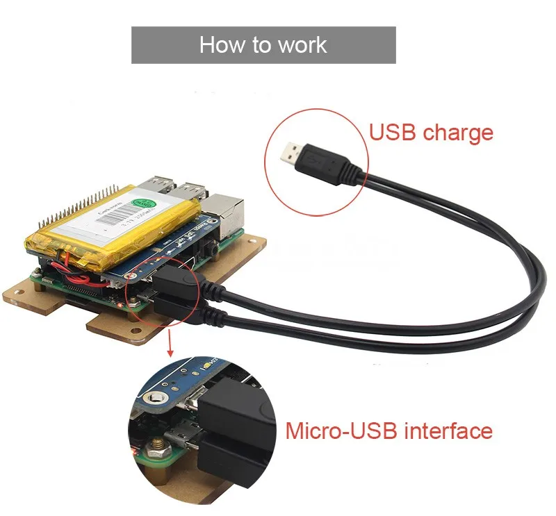 Raspberry Pi литиевая батарея плата расширения может отображать UPS шляпа плата расширения Поддержка заполнения во время использования