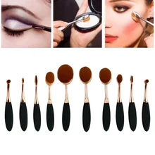 10PCS Toothbrush Design Eyebrow Foundation Power Face Eyeliner Lip Oval Cream Puff Brushes For Makeup Beauty Tools Sep6