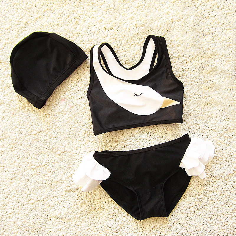 

Dollplus 2019 Girls Swimwear Summer Baby Girl Swimwear 3pcs Sets New Style Beach Bathing Suits Toddler Cartoon Print Swimsuits