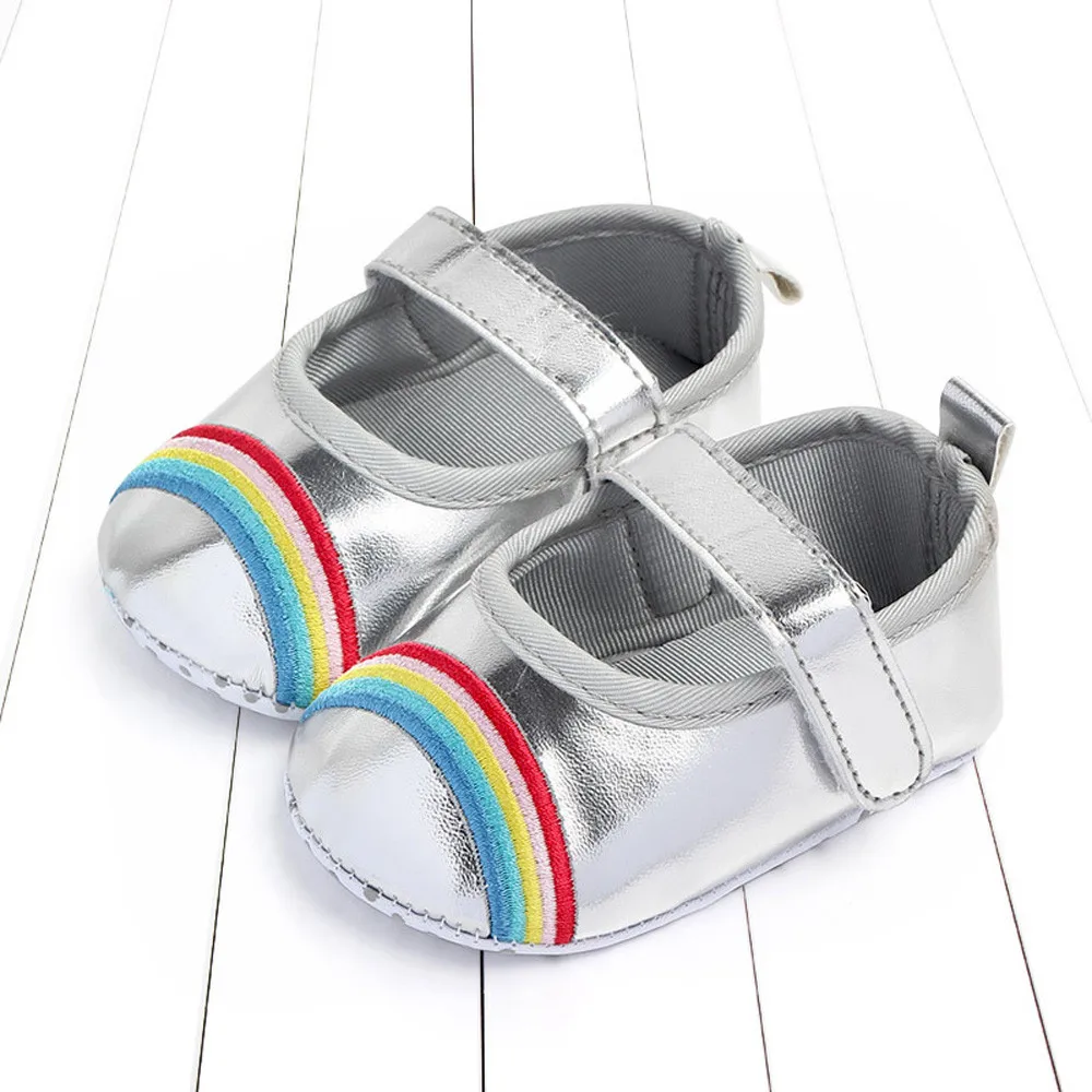 silver rainbow shoes