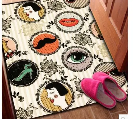 Ретро мода леди дверной коврик спальня напольный коврик ковер гостиная кофе Ковер Напольный Коврик противоскользящий домашний декор