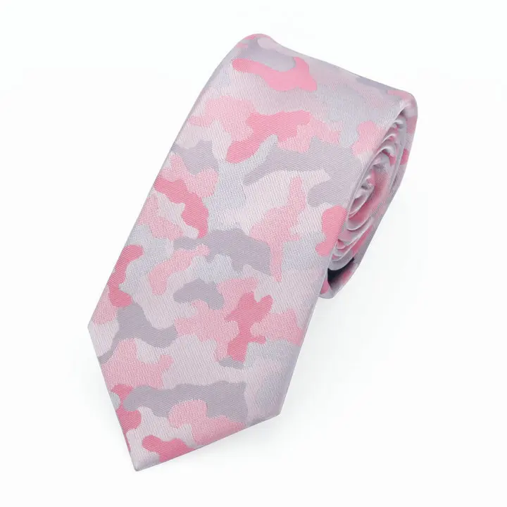 Абсолютно модный дизайнерский жаккардовый военный Камуфляжный обтягивающий узкий галстук Камуфляжный галстук из микрофибры нано водонепроницаемый мужской подарок - Цвет: Light Pink