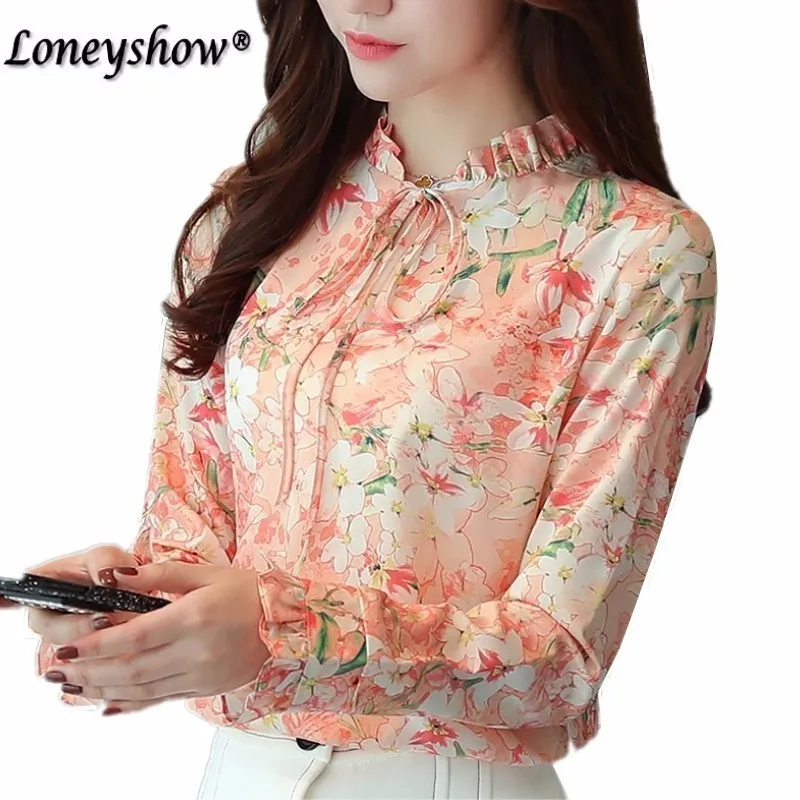 2018 New Spring Autumn Embroidery Floral Shirts Women