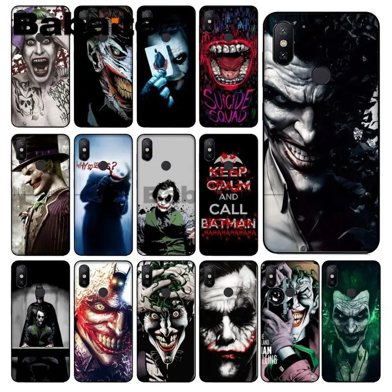 

Babaite Funny Clown Batman joker Back TPU Soft black Silicone Phone Case For redmi 5plus 5A 6pro 4X note5A note4x note7 6A Cover