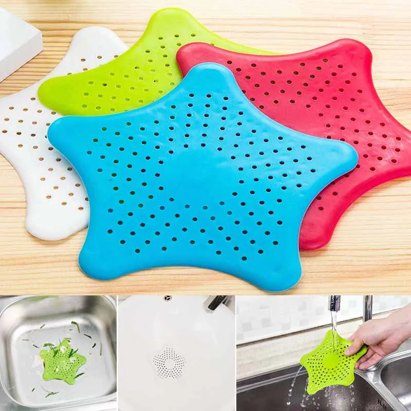 

2Pcs Star Shape Bathroom Drain Hair Catcher Bath Stopper Plug Sink Strainer Filter Shower DTT88