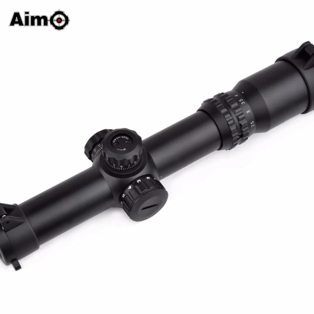 Новое прибытие AIM 1-4x24 SE оптика с длинным глазом рельефа освещения тактический прицел красно-зеленая сетка для охоты съемки AO3044