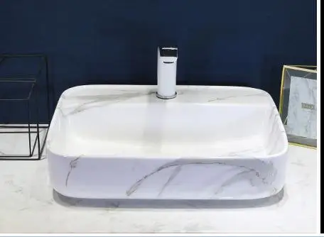 Овальная форма Цзиндэчжэнь керамическая раковина умывальник керамический Счетчик Топ прямоугольная керамика умывальник раковина для ванной - Цвет: design 11 only sink