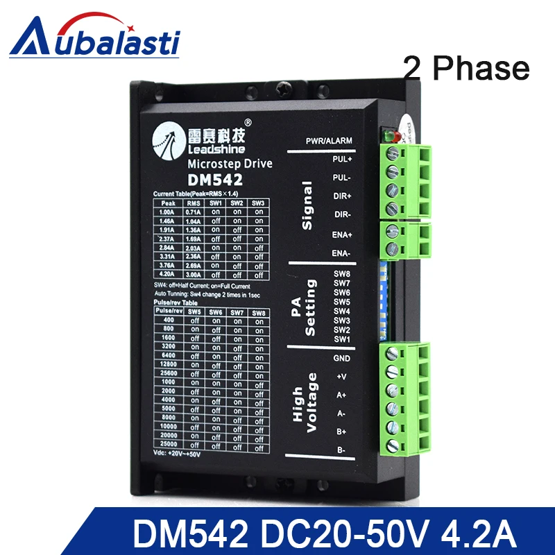Aubalasti 2 фазы DC драйвер шагового двигателя Leadshine DM542 DC20 50V 1 0 4.2A Драйвер для резки