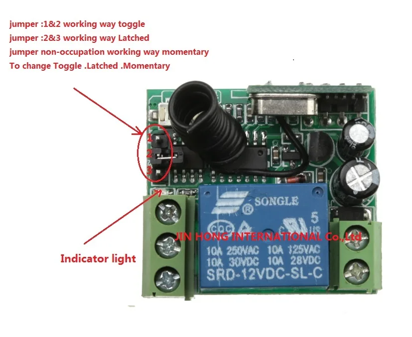 DC12V 10A 1CH 1 канал RF беспроводной пульт дистанционного управления выключатель света