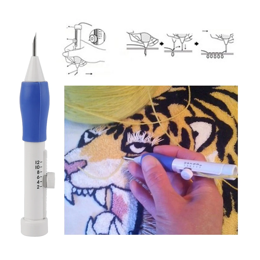 

6Pcs/Set Hot Pratical ABS Plastic DIY Crafts Magic Embroidery Pen Set DIY 1.3mm 1.6mm 2.2mm Punch Needle Sewing Accessories