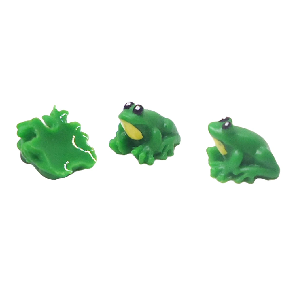 3 Pieces 1/12 Miniature Resin Frog Animal Model For Dolls House Room Garden Yard Decoration