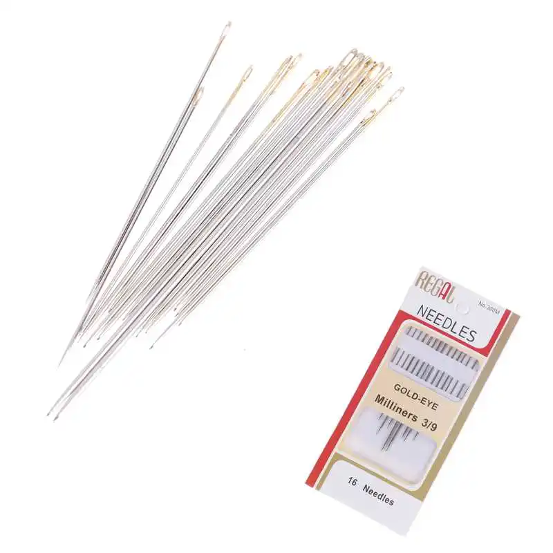 

HOT ! 16Pcs/set Gold Eye Needle Embroidery Tapestry Home Wool DIY Sewing Accessories Large Leather Hand Sewing Needles