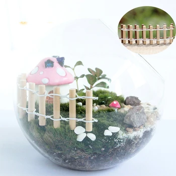 

2 Pcs Mini Fence Craft Figurine Plant Pot Garden Ornament Miniature Fairy Garden Decor DIY