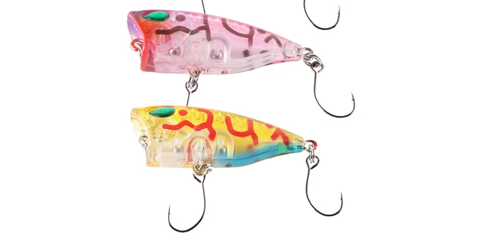 Mini Micro Poppers Topwater Fishing Lure 4cm 3g 10pcs Pesca Artificial Bait Pike Carp Fishing Fly Fishing Artificial Bait (10)