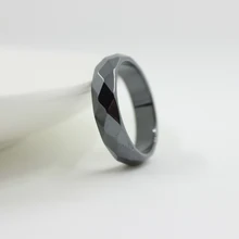 Модные ювелирные изделия класса AAA Качество 6 мм ширина Ограненный гематит кольца(1 шт.) HR1000