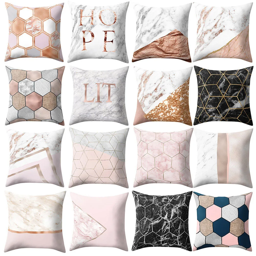 

Geometric Marble Texture Throw Pillow Case Cushion Cover Sofa Home Decor Kussenhoes Funda Cojin Pillow Cover Cojines Pillowcases