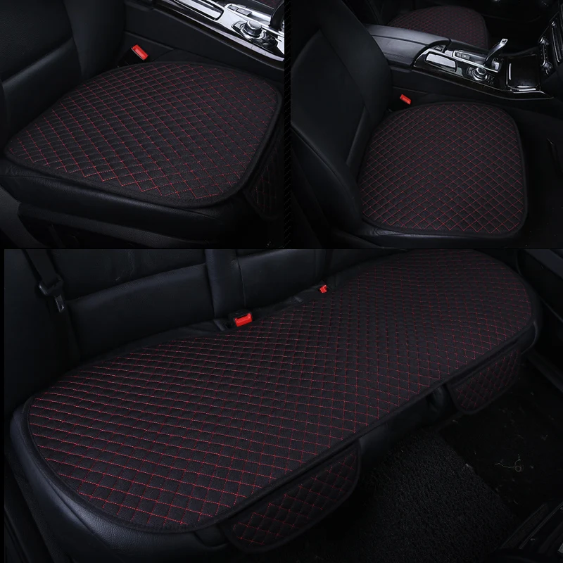 

KKYSYELVA 3pcs/set Car interior Accessories Seat Cover Black universal Black Auto seat cushion Car seat seat covers