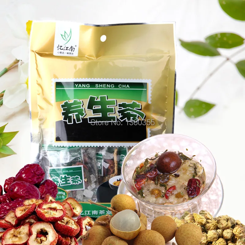 

Premium 100% Natural Chinese Fresh 180g/12 Packs,Chrysanthemums, red dates, hawthorn, longan, orange peel, sugar, flower tea