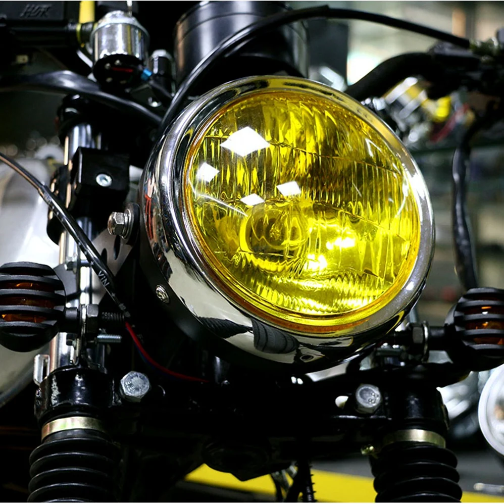 Мотоцикл фара металлический светодиодный 6," фары для Bobber Honda CG125 GN125 кафе гонщик