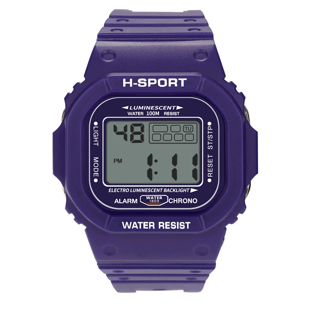 Роскошные часы мужские цифровые военные электронные спортивные часы светодиодный водонепроницаемый Saat relogio masculino montre reloj relogio Часы - Цвет: Purple