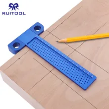 Деревообрабатывающая Т-линейка 160 мм отверстие позиционирования Скрещенные маркировочный Калибр алюминиевый сплав метрические Scriber измерительные инструменты плотник