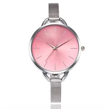 Relojes Mujer 2018 Simple Watch Women Female Clock Fashion Stainless steel mesh Band Women Watches Quartz Watch Montre Femme 2018 simple women s watches ladies cactus watch fashion pu leather band relogio cacto relojes mujer women s clock girl gift