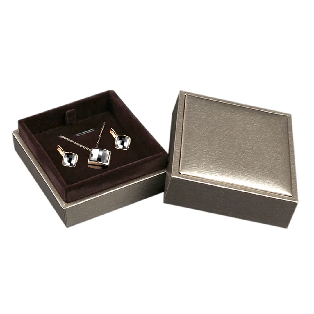 High Quality Leatherette Paper Jewelry Gift Box Shellhard Top Fashion Necklace Earring Bracelet Ring Packing Case Storage Box