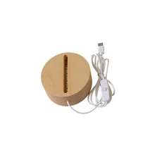 Хорошее качество переключатель управления 6 мм Слот 3D ночник деревянная основа