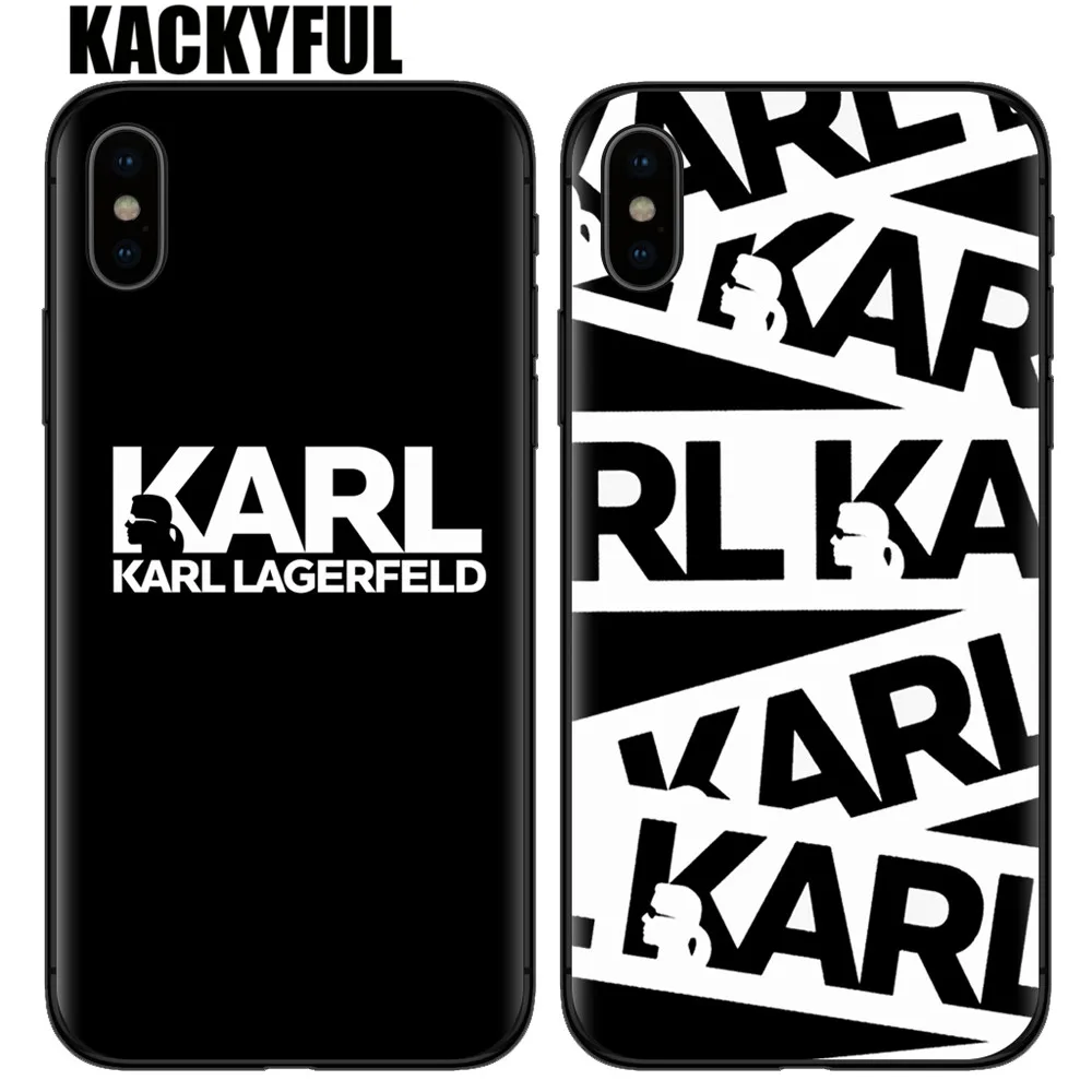 

Karl Lagerfeld TPU Soft Black Silicone Phone Case For Coque iPhone 7 6 6s 8 Plus 5s SE Cover For iphone 11 Pro X XS Max XR Cases
