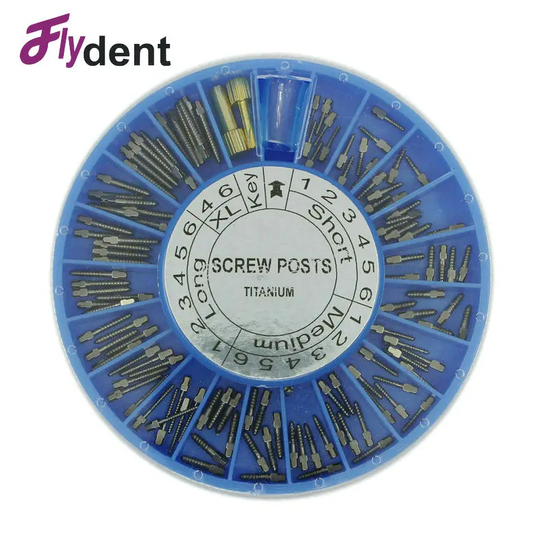 Dental Titanium Screw Post 120pcs&2Key Dental Titanium Screw Post