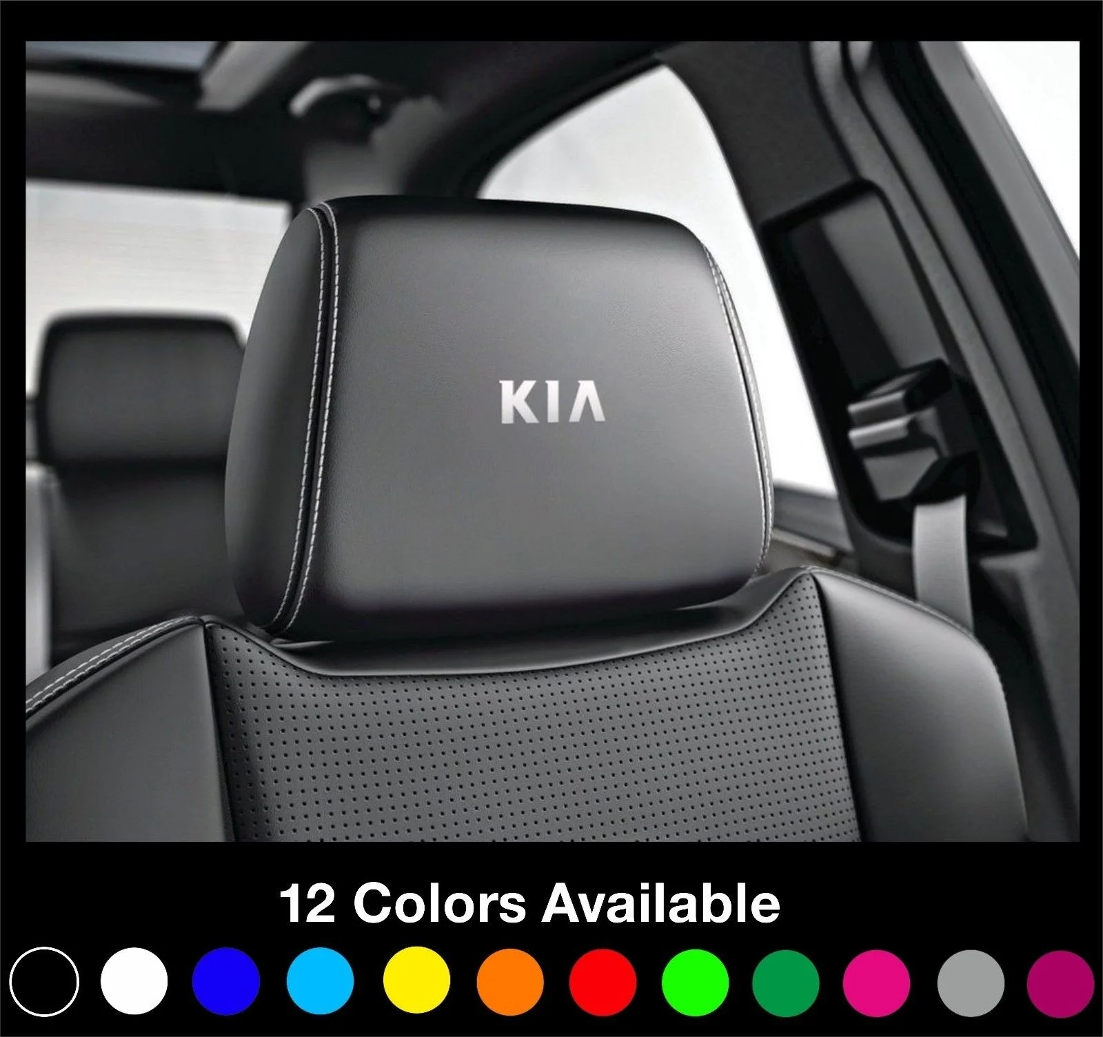 

For 6x KIA Logo Headrest Decals Badge Sticker Ceed Rio Soul Sportage Venga