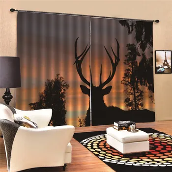 

3D Digital Print African Landscape Curtains Embroidered Fabric Nordic Style Kitchen for Living Room bedroom Home Decor Draps MA8
