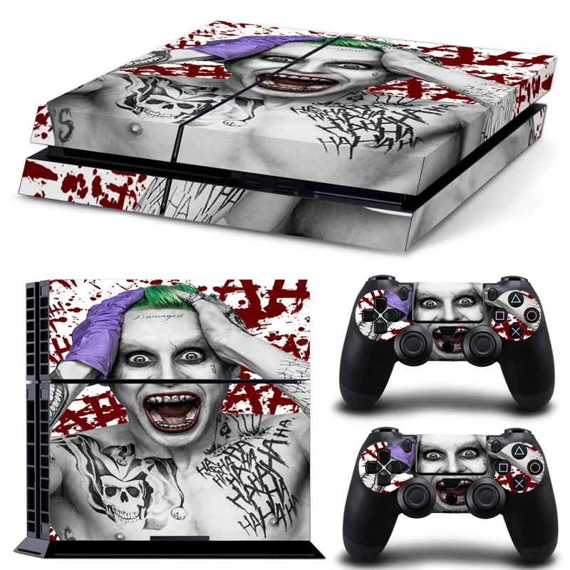

Free drop shipping green hair joker with purple gloves skin sticker for PS4 console and two controllers skin style #TN-P4-5397