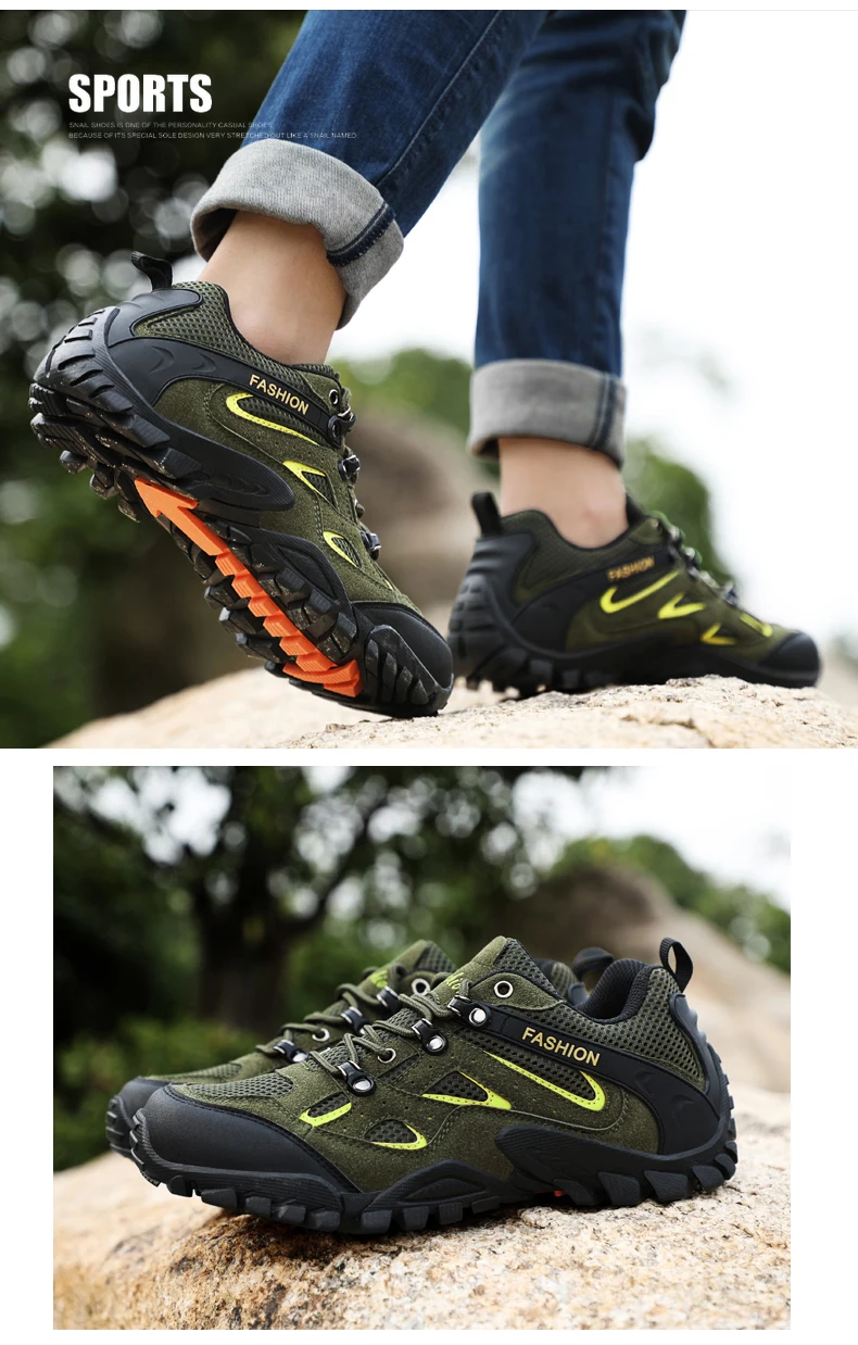 JINBEILE Sport Camping Shoes For Men Tactical Hiking Upstream Shoes For Summer Breathable Hiking Shoe Men Zapatos Hombre Outdoor