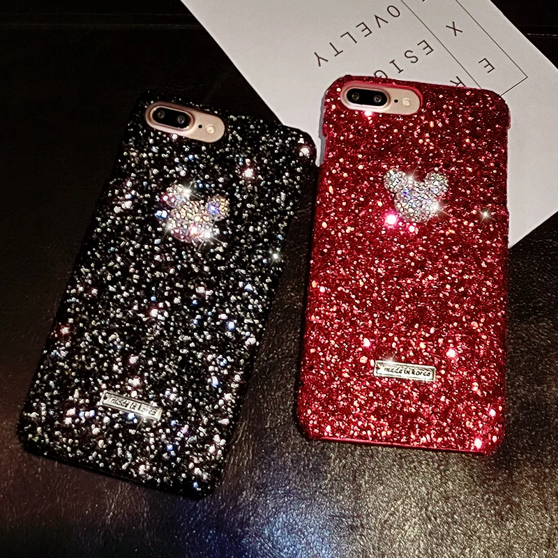 Aoweziic Personality innovation mobile phone shell women's Korean Air 6S protector For iphoneXR Mickey 7 8plus trend XSMAX shiny