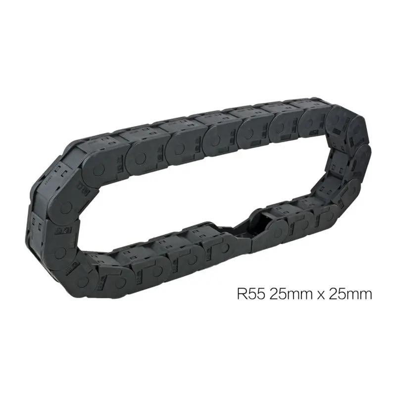 

UXCELL 25x25mm R55 1M Length Black Plastic Closed Can Open Cable Drag Chain Wire Carrier for 3D Printer CNC Router Machine Tools