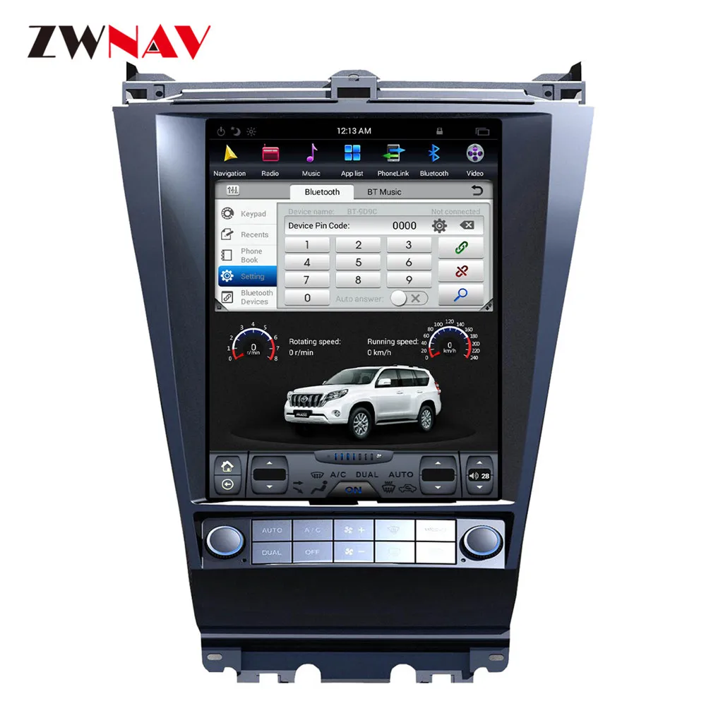Top ZWNVA Tesla Screen Android 6.0 Car DVD Player Radio GPS Navigation For HONDA ACCORD Seven 2003 2004 2005 2006 2007 Multimedia 4