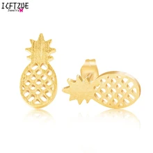 DIANSHANGKAITUOZHE 10pairs Boho Jewelry Kawaii Silver Rose Gold Colour Pineapple Stainless Steel Statement Earring For Women