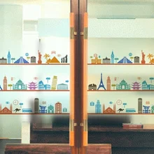 Стеклянная пластиковая пленка world architecture с наклейка матовое стекло раздвижные двери кабинет балкон наклейки на окно в ванную пленку