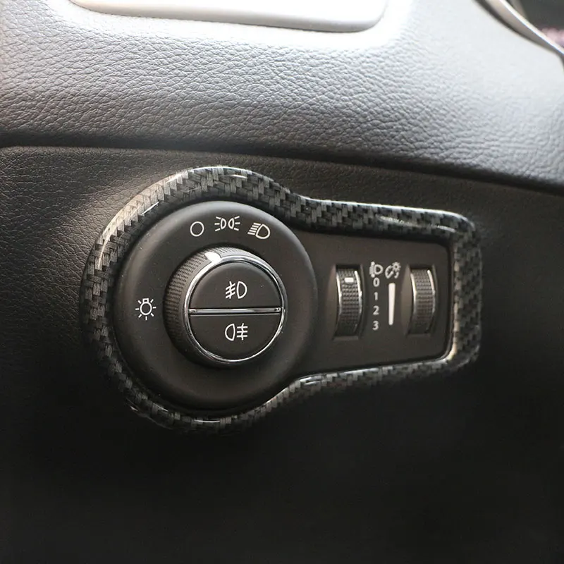 

Car Head Lights Lamp Switch Button Panel Cover Trim Stickers for Jeep Renegade 2014 2015 2016 2017 2018 2019 Accessories