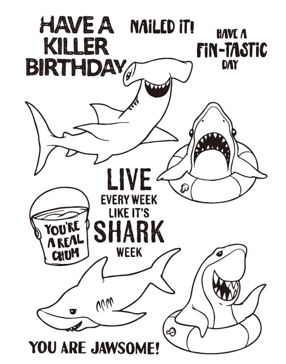 

Shark Transparent Clear Stamps for DIY Scrapbooking/Card Making/Kids Christmas Fun Decoration Supplies