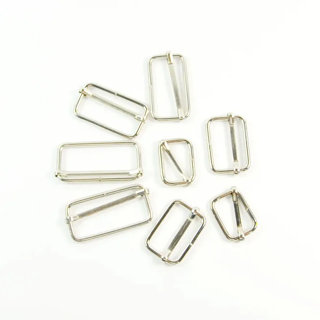 10pcs 3.8cm Metal Slides Tri glides Wire formed Roller Pin Buckles