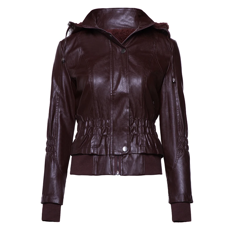 Women Slim Jacket Coat Autumn Winter Hooded Zipper